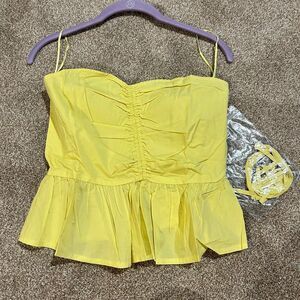 Anthropologie Women's Yellow Crop-top
